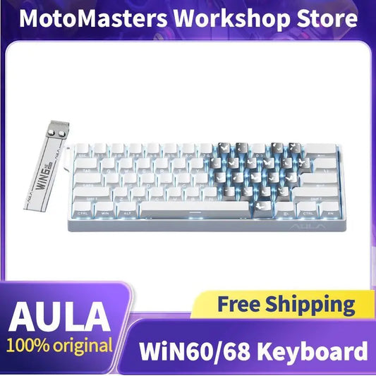 New AULA WIN60/68 8khz Wired Magnetic Axis Mechanical Keyboard 60% Layout Full Key Hot Dial 0.1mm Low Latency Gaming Keyboard